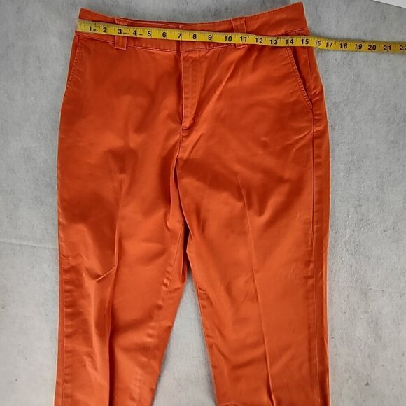 Coldwater Creek Women's Orange Cotton Capri Pants With Pockets Size 8 - Picture 5 of 11